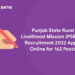 Punjab State Rural Livelihood Mission (PSRLM) Recruitment 2022 Apply Online for 162 Posts