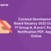 Coconut Development Board Vacancy 2022 Out for 77 Group A, B and C Posts - Notification PDF, Apply Online