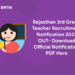 Rajasthan 3rd Grade Teacher Recruitment