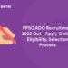 PPSC ADO Recruitment 2022 Out - Apply Online, Eligibility, Selection Process