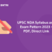 UPSC NDA Syllabus and Exam Pattern 2023 PDF