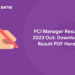 FCI Manager Result 2023 Out