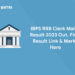 IBPS RRB Clerk Mains Result 2023 Out