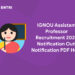 IGNOU Assistant Professor Recruitment 2023