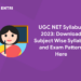 UGC NET Syllabus 2023 Download