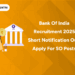 Bank of India Recruitment 2025 Short Notification Out Apply for SO Posts