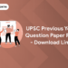 UPSC Previous Year Question Paper PDF - Download Link
