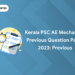 Kerala PSC AE Mechanical Previous Question Paper 2023: Previous