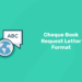 cheque book request format