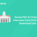 Kerala PSC SI (Trainee) Interview Card 2023 Out: Download Call Letter, Link
