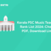Kerala PSC Music Teacher Rank List 2024: Check PDF, Download Link