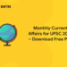 Monthly Current Affairs for UPSC 2023