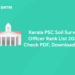 Kerala PSC Soil Survey Officer Rank List 2023: Check PDF, Download Link