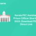 Kerala PSC Assistant Prison Officer Shortlist 2023: Download PDF, Direct Link