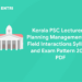 Kerala PSC Lecturer in Planning Management and Field Interactions Syllabus and Exam Pattern 2023: PDF