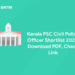 Kerala PSC Civil Police Officer Shortlist 2023: Download PDF, Check Link