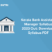 Kerala Bank Assistant Manager Syllabus 2023
