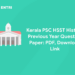 Kerala PSC HSST History Previous Year Question Paper: PDF, Download Link