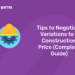Tips to negotiate variations in a construction price