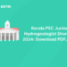 Kerala PSC Junior Hydrogeologist Shortlist 2024: Download PDF, Link