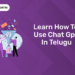 Learn how to use chat Gpt in Telugu