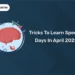 Tricks to Learn Special Days in April 2025