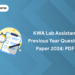 KWA Lab Assistant Previous Year Question Paper 2024: PDF