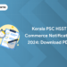 Kerala PSC HSST Commerce Notification 2024 Out: Download PDF, Apply Link