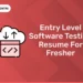 Entry Level Software Testing Resume For Fresher