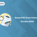 Kerala PSC Exam Calendar October 2025