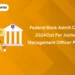 Federal Bank Admit Card