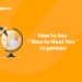 how to say nice to meet you in german