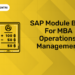 SAP Module Best For MBA Operations Management