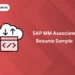 SAP MM Associate Resume Sample