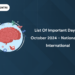 List of Important Days in October 2024 – National and International
