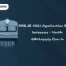 RRB JE 2024 Application Status Released