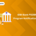 IDBI Bank PGDBF Program Notification Out