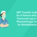 OET Transfer Letter for a patient to a physiotherapy unit