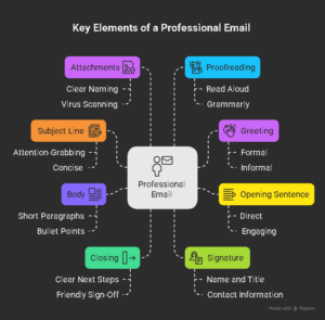 Key Elements of a Professional Email - visual selection