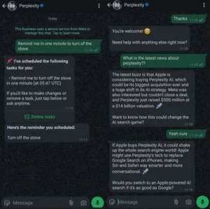 perplexity AI in WhatsApp