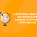 List of DAAD-Approved Universities and Courses in Germany (2025 Update)