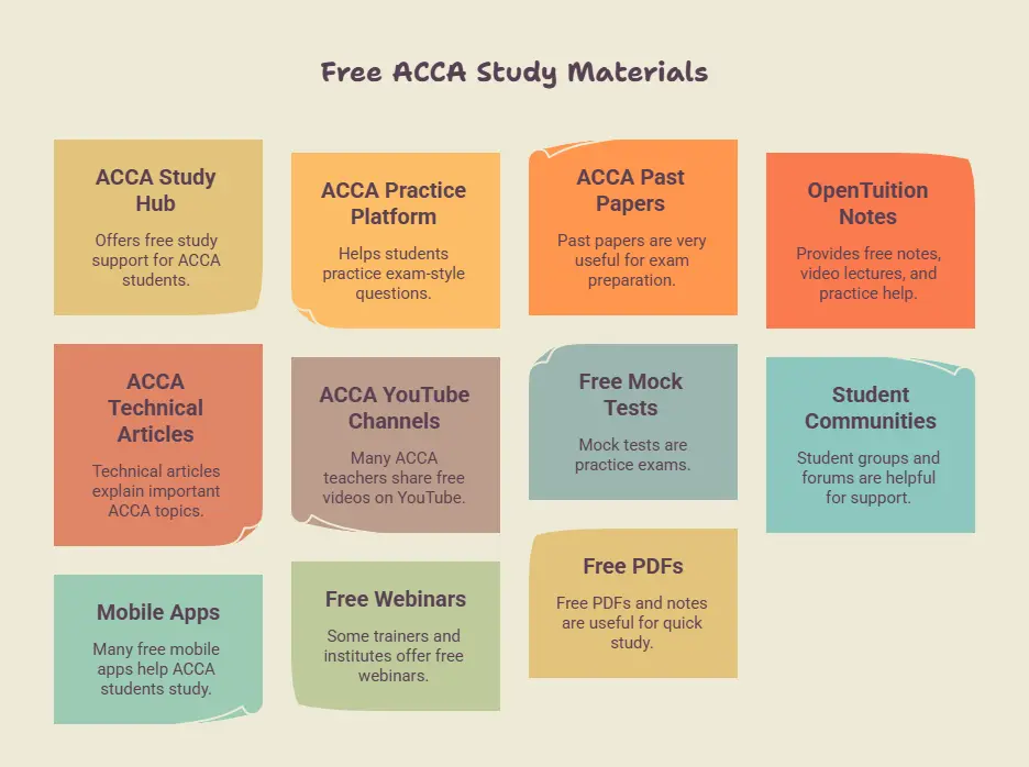 Best Free ACCA Study Materials and Resources - visual selection