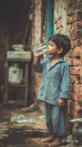 Boy drinking water