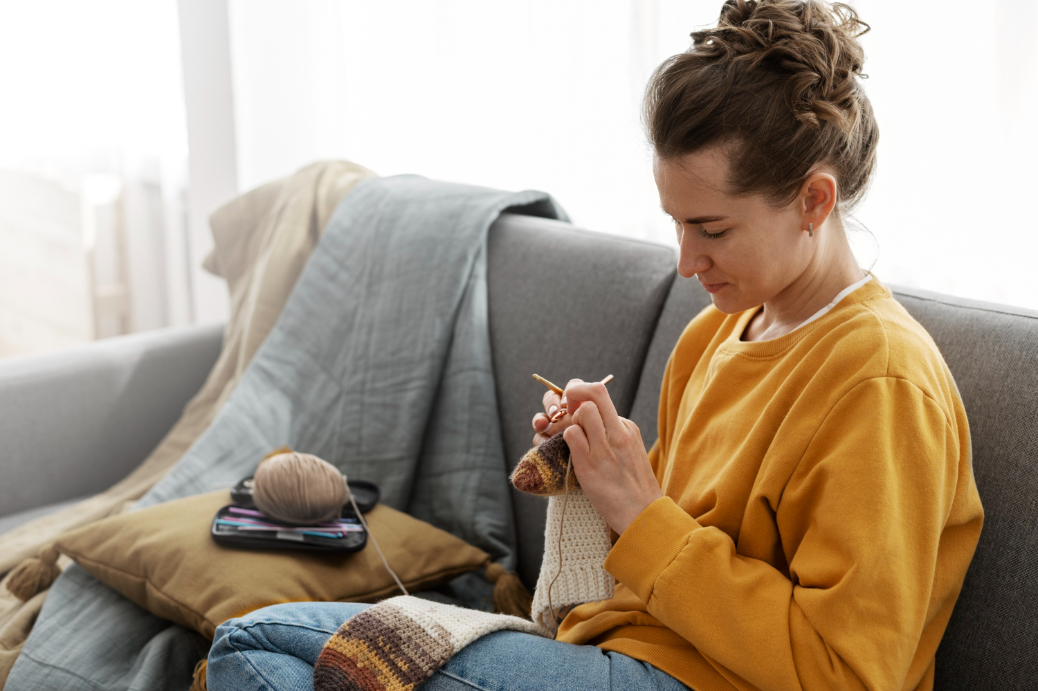 Crocheting at Home