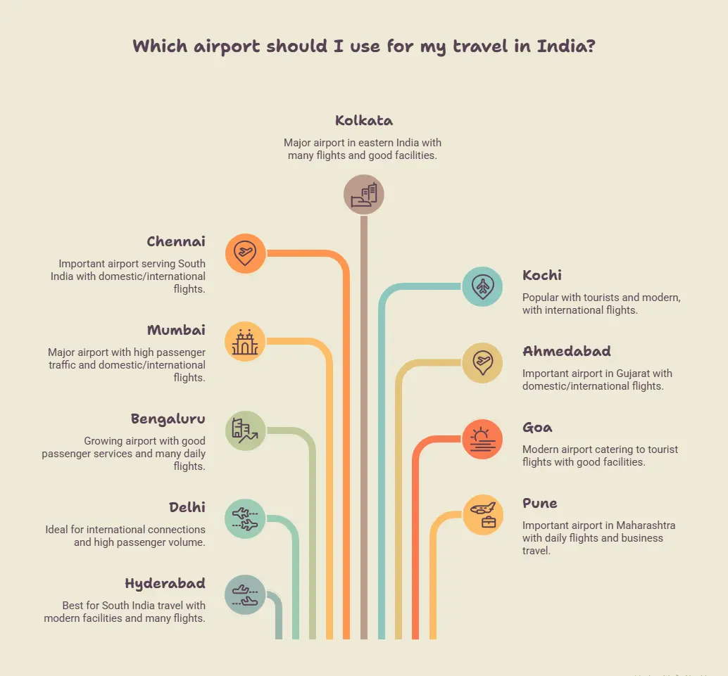 Top 10 Largest Airports in India - visual selection
