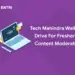 tech mahindra walk-in drive content moderator