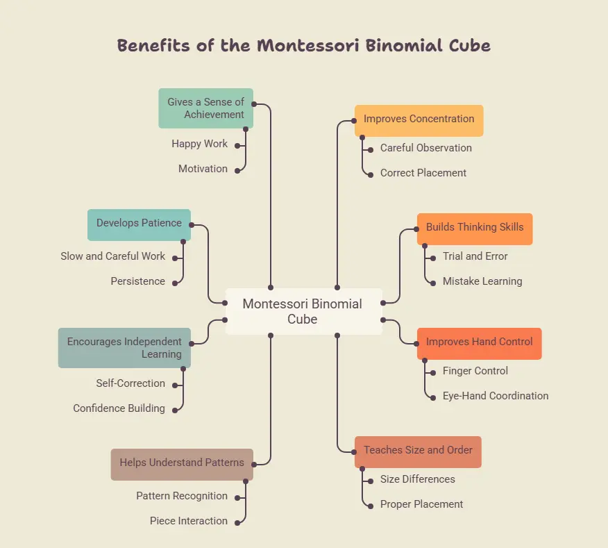 Benefits of the Montessori Binomial Cube - visual selection