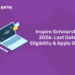 Inspire Scholarship 2026: Last Date, Eligibility & Apply Online