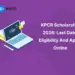 KPCR Scholarship 2026: Last Date, Eligibility And Apply Online